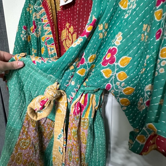 Colorful Floral Patchwork kantha Upcycled Jacket - Picture 12 of 14